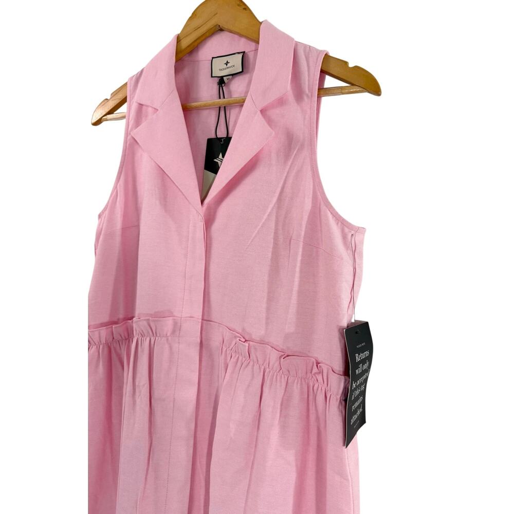 Tuckernuck Pink Oxford Sleeveless Royal Shirt Dress Size M NWT - Picture 7 of 9